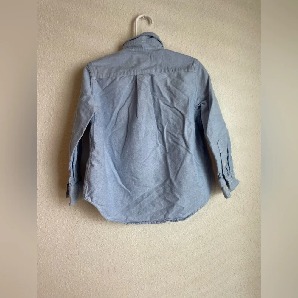 Ralph Lauren Classic Fit Kids Light Blue Cotton Oxford Button Down Shirt size 4T